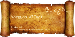 Vargyas Ábel névjegykártya