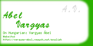 abel vargyas business card