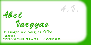 abel vargyas business card